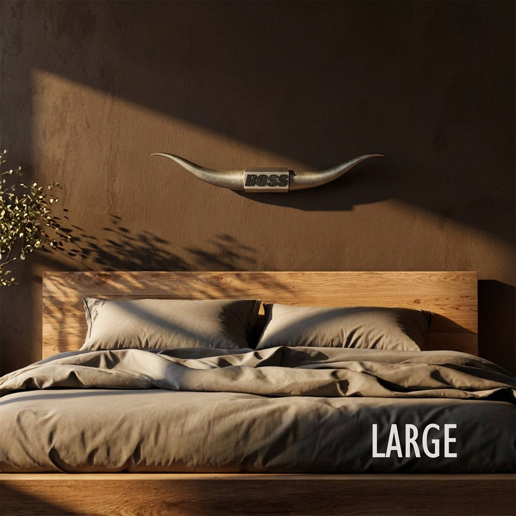 ADG42 The Boss Gold Steer Horns | Home Office