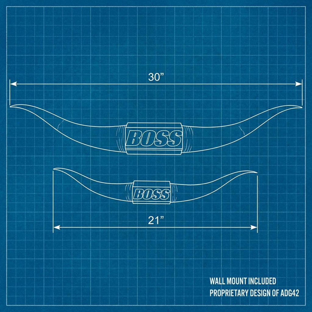 ADG42 The Boss Gold Steer Horns | Home Office