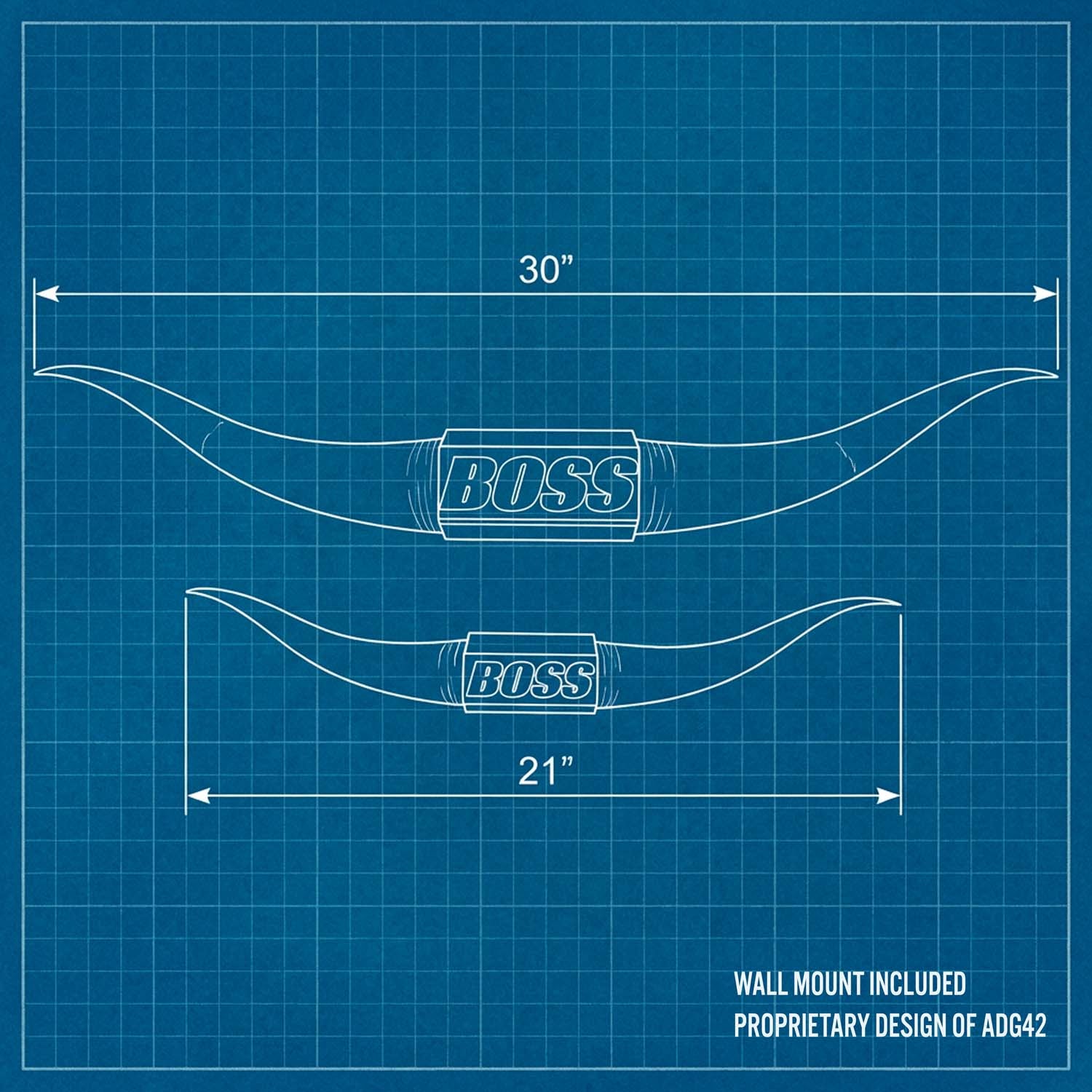 ADG42 The Boss Gold Steer Horns | Home Office